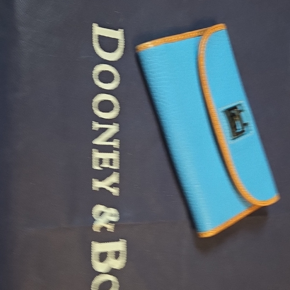 Bright Blue Wallet with Orange Trim
